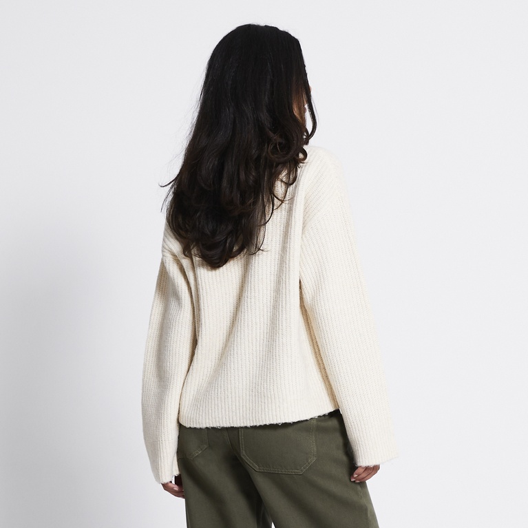 Zip knit cardigan "Zip Cardigan" Ivory